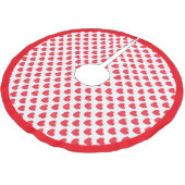 白の美しいハートパターン ブラッシュドポリエステルツリースカート (アングル)