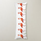 白の美しいピンクのフラミンゴ ボディピロー (裏面 (縦))