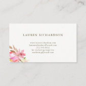 白の美しい植物の|の水彩画の花柄 名刺 (裏面)