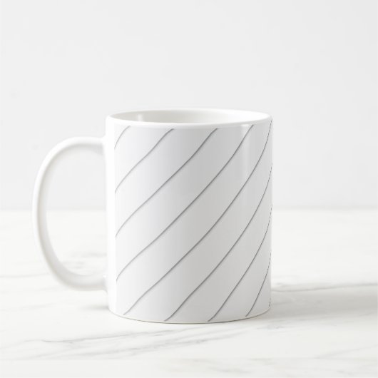 白の背景パストライプのターン コーヒーマグカップ (左)