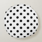白の背景水玉模様デザイン ラウンドクッション (裏面)