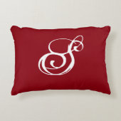 白の背部が付いている赤い"S"の枕 アクセントクッション (正面)