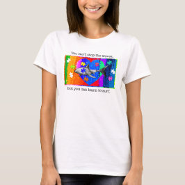 白の自閉症サメ Tシャツ