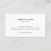 白の色彩の鮮やか青い蝶のロゴ 名刺 (裏面)