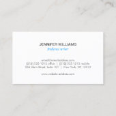 白の色彩の鮮やか青い蝶のロゴ 名刺 (裏面)