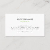 白の色彩の鮮やか黄色の蝶ロゴ 名刺 (裏面)