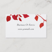 白の花の水彩画のモダンで赤い花 名刺 (裏面)