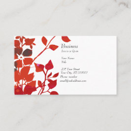 白の花の水彩画のモダンで赤い花 名刺
