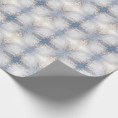 白の花柄が華やかな包装紙 ラッピングペーパー (角)