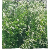 白の花柄シャワーカーテン シャワーカーテン (正面)