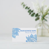 白の芸術的な青はす花 名刺 (スタンド正面)