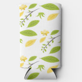 白の茶色と葉緑の スリム缶クーラー (正面)