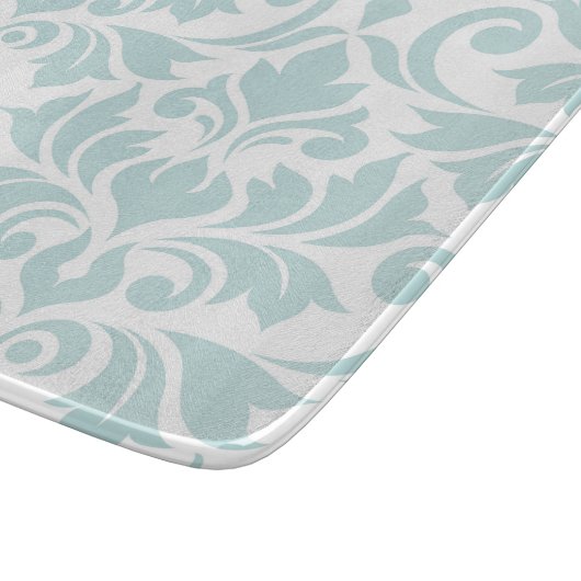 白の華麗さのダマスク織の芸術Iのアヒルの卵の青 カッティングボード (角)