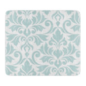 白の華麗さのダマスク織の芸術Iのアヒルの卵の青 カッティングボード (正面)