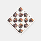 白の虎の頭の模様デザイン  スタンダードカクテルナプキン (角)