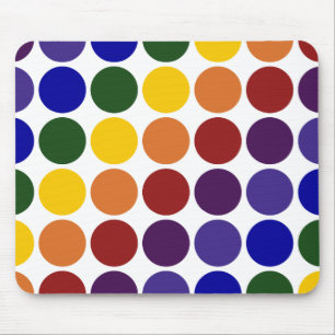 白の虹の水玉模様 マウスパッド