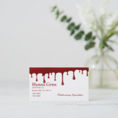 白の血の赤い血の滴り 名刺 (スタンド正面)