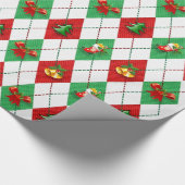 白の装飾エレガントクリスマスオーナメント ラッピングペーパー (角)