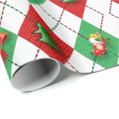 白の装飾エレガントクリスマスオーナメント ラッピングペーパー (ロールコーナー)