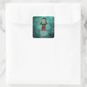 白の覇権はテロリズムのステッカー スクエアシール (バッグ)