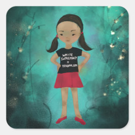 白の覇権はテロリズムのステッカー スクエアシール