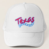 白の記念品の帽子のテキサス州のLariatロープの赤い青 キャップ (正面)