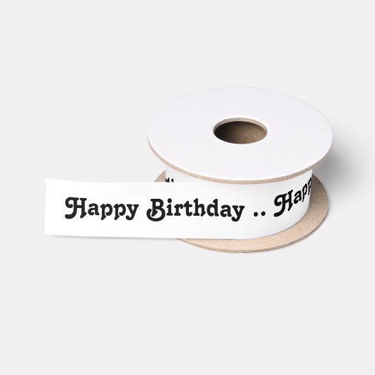 白の誕生日、リボンおよび黒 サテンリボン (リール)