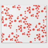 白の赤いドット ラッピングペーパー (フラット)