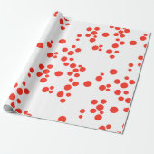 白の赤いドット ラッピングペーパー (アンロールド)