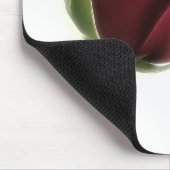 白の赤いバラの花 マウスパッド (コーナー)