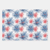白の赤と青の花火 ラッピングペーパーシート (正面)