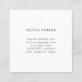 白の赤面のヴィンテージの水彩画のバラ スクエア名刺 (裏面)