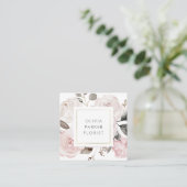 白の赤面のヴィンテージの水彩画のバラ スクエア名刺 (スタンド正面)