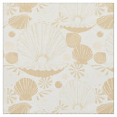 白の軽い風通しの貝殻のパターン ファブリック (クローズアップ)