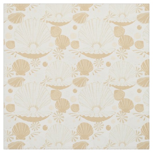白の軽い風通しの貝殻のパターン ファブリック (見本)