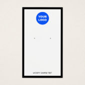 白の追加ロゴ黒のイヤリング縁どディスプレイカード (正面)