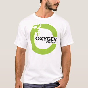 白の酸素のロゴ Tシャツ