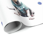 白の醜いクリスマスセーターで愛らしい犬 ラッピングペーパー (ロールコーナー)