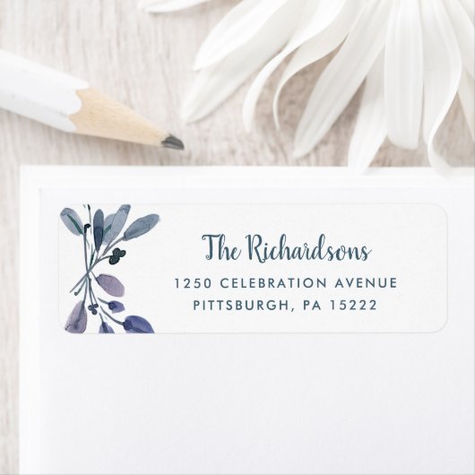 白の青い葉 ラベル (インサイチュ)