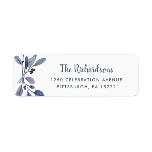 白の青い葉 ラベル (正面)