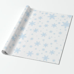 白の青い雪片 ラッピングペーパー