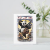 白の面白いパロディーパンダ映画ポスター シーズンポストカード (スタンド正面)