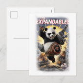 白の面白いパロディーパンダ映画ポスター シーズンポストカード (正面/裏面)