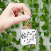 白の音楽ノート キーホルダー (手)