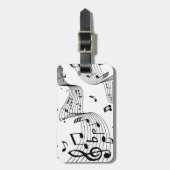 白の音楽ノート ラゲッジタグ (正面縦)