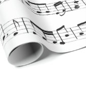 白の音楽ノート ラッピングペーパー (ロールコーナー)