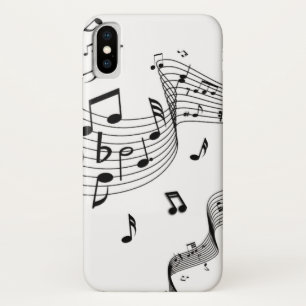白の音楽ノート iPhone X ケース