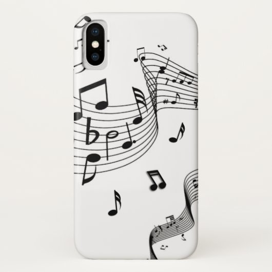 白の音楽ノート Case-Mate iPhoneケース (裏面)
