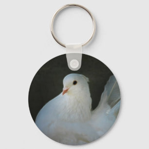 白の鳩のピースマーク キーホルダー