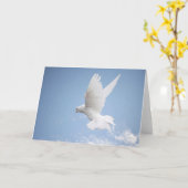 白の鳩のブランクの挨拶状 カード (黄色い花)